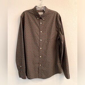 Dockers 60s Pima Poplin fitted medallion print button down shirt size L
